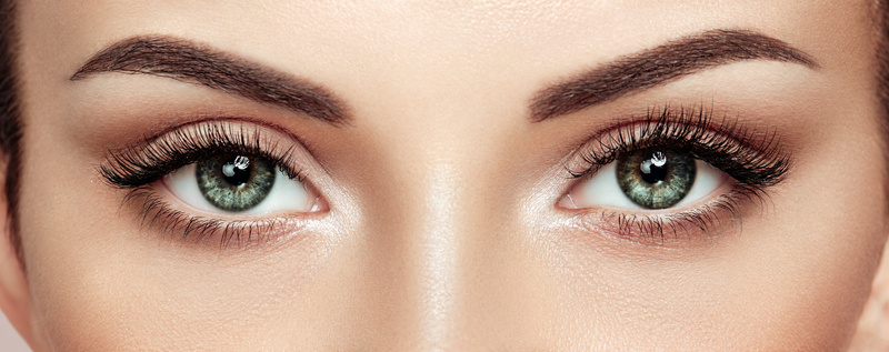 Beautiful female eyes with long eyelashes