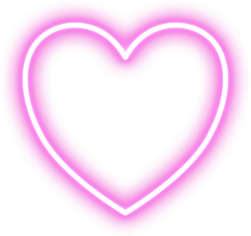 Pink Heart Neon Glowing Shape